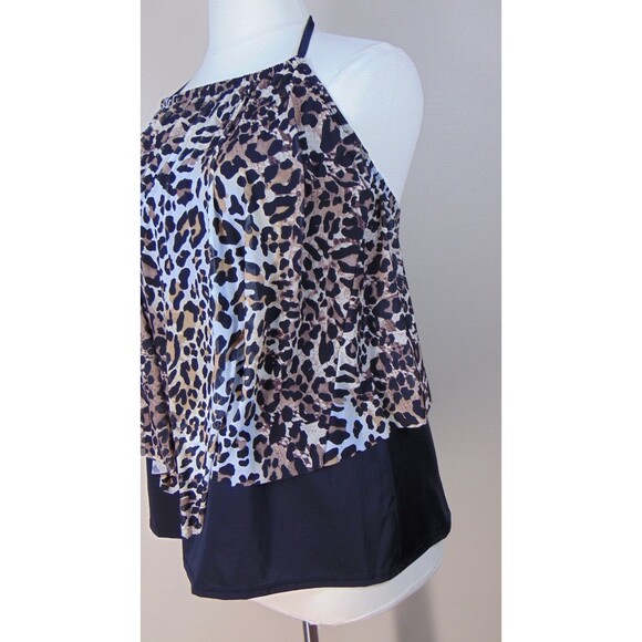 New Swimsuits For All Halter Swim Suit Top Womens 22 Animal Print Bathingsuit - Picture 5 of 9